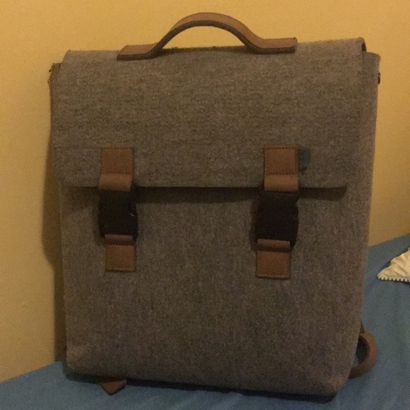 grey felt backpack